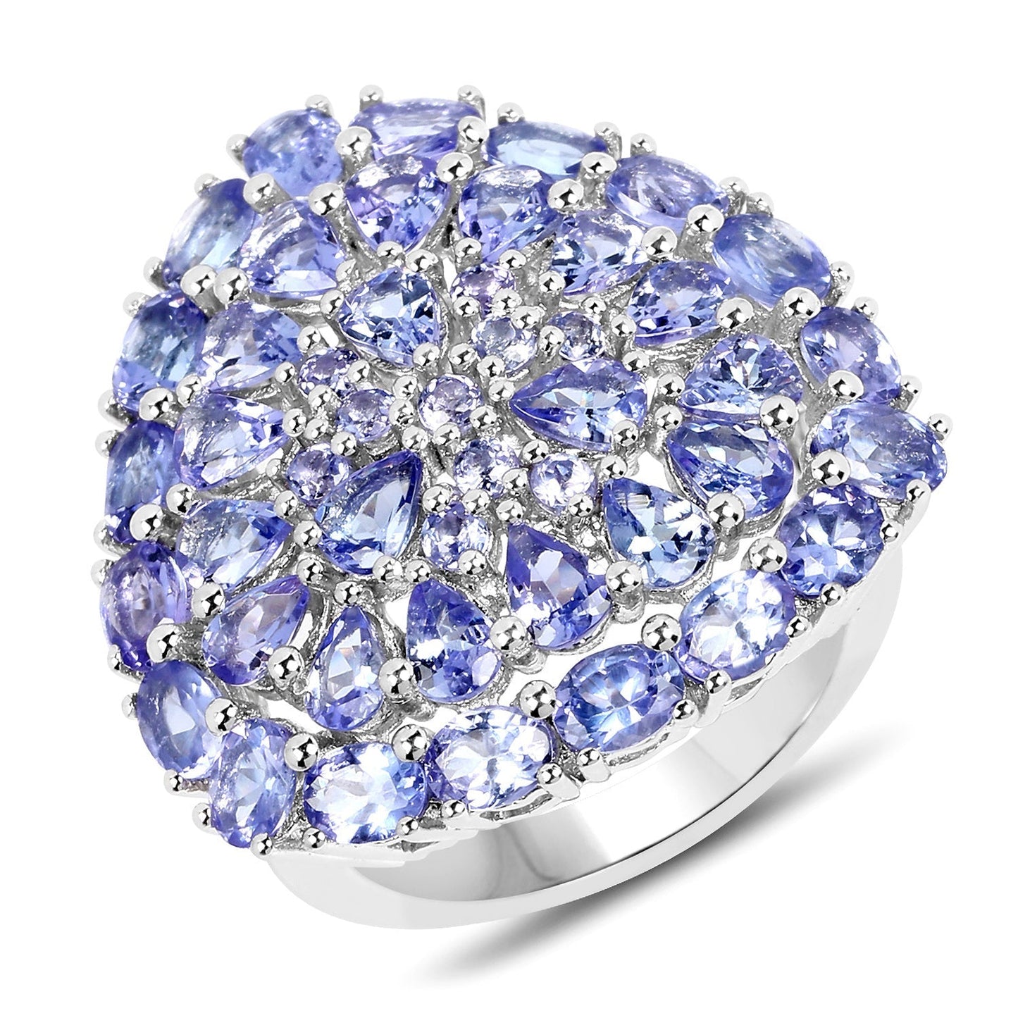 5.93 Carat Genuine Tanzanite .925 Sterling Silver Ring Bids.com