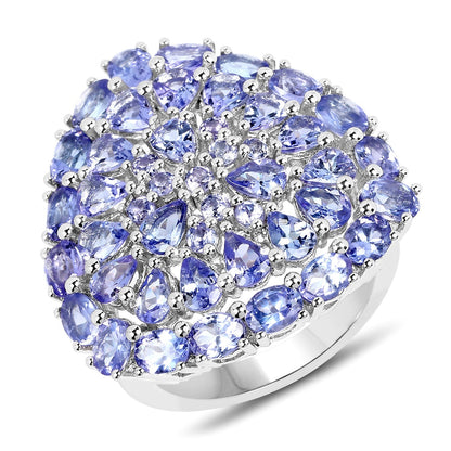 5.93 Carat Genuine Tanzanite .925 Sterling Silver Ring Bids.com