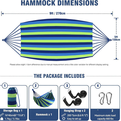 Portable Hammock – Anti-Roll, Lightweight, Easy Setup DailySale