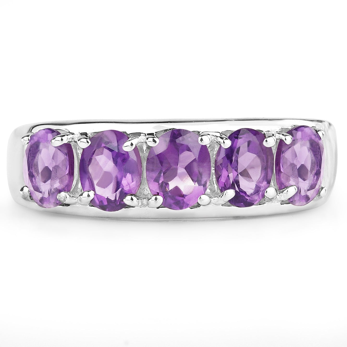 1.70 Carat Genuine  Amethyst .925 Sterling Silver Ring Bids.com