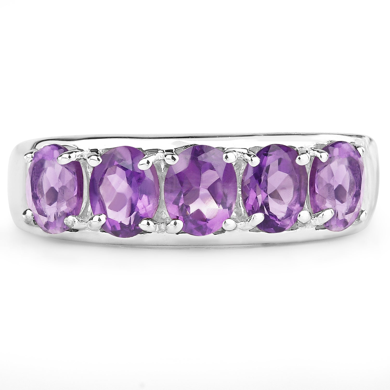 1.70 Carat Genuine  Amethyst .925 Sterling Silver Ring Bids.com