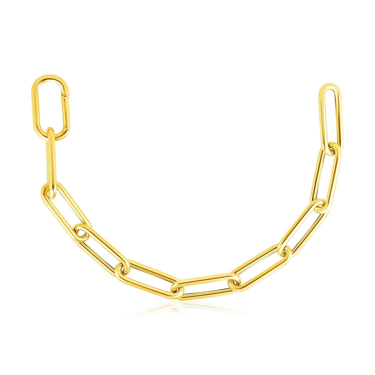 14k Yellow Gold Rounded Paperclip Chain Necklace Bids.com