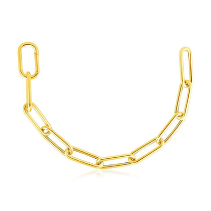 14k Yellow Gold Rounded Paperclip Chain Necklace Bids.com
