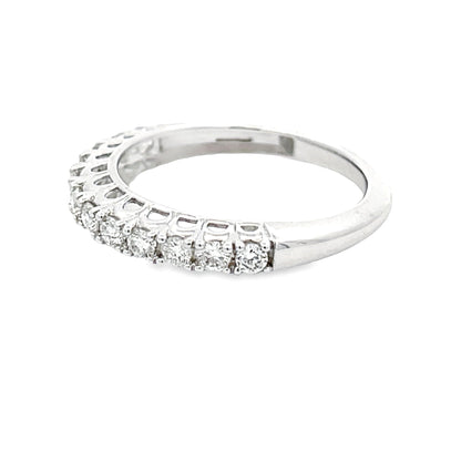 Genuine .50ct Diamond Wedding Band Ring 14KT White Gold Bids.com
