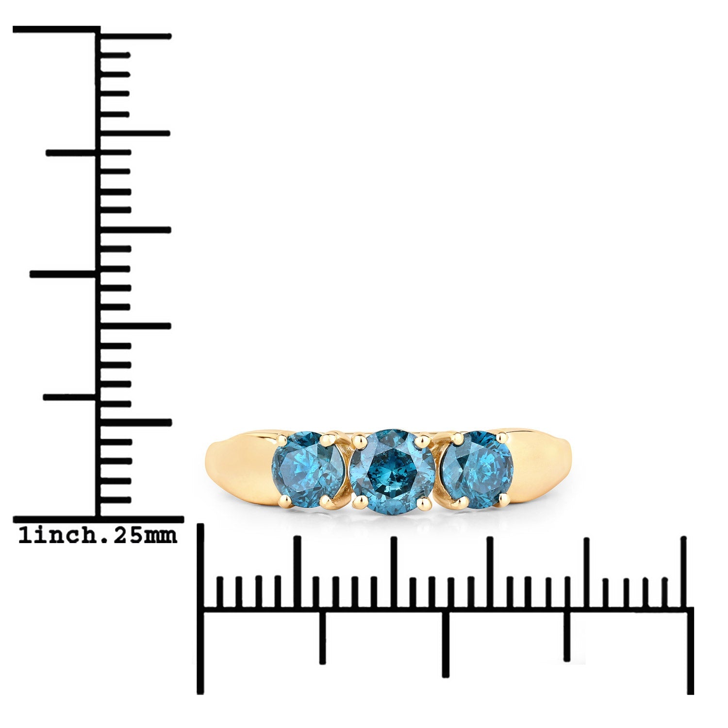 1.03 Carat Genuine Blue Diamond 14K Yellow Gold Ring Bids.com