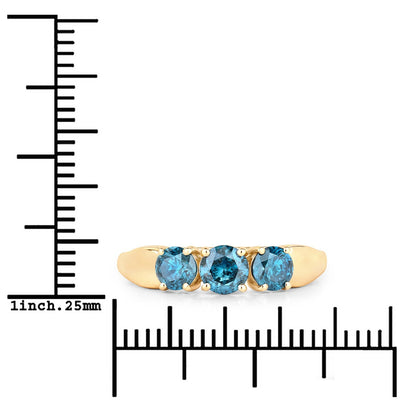 1.03 Carat Genuine Blue Diamond 14K Yellow Gold Ring Bids.com
