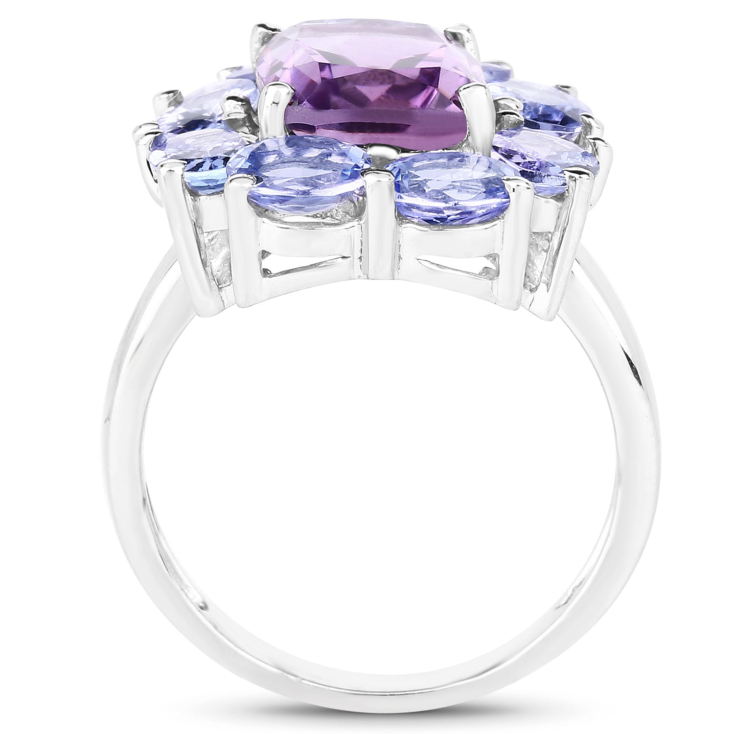 5.24 Carat Genuine Amethyst & Tanzanite .925 Sterling Silver Ring Bids.com