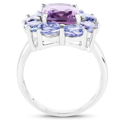 5.24 Carat Genuine Amethyst & Tanzanite .925 Sterling Silver Ring Bids.com