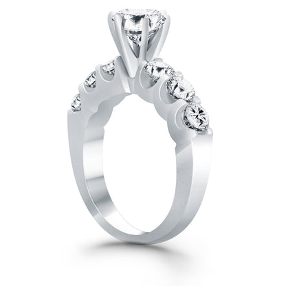 14k White Gold Shared Prong Diamond Engagement Ring Bids.com