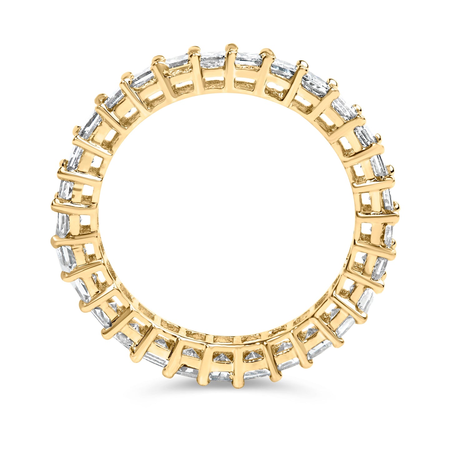 14K Yellow Gold 2.00 Cttw Shared Prong Set Princess Cut Diamond Eternity Band Ring (J-K Color, SI1-SI2 Clarity) - Ring Size 7 Bids.com