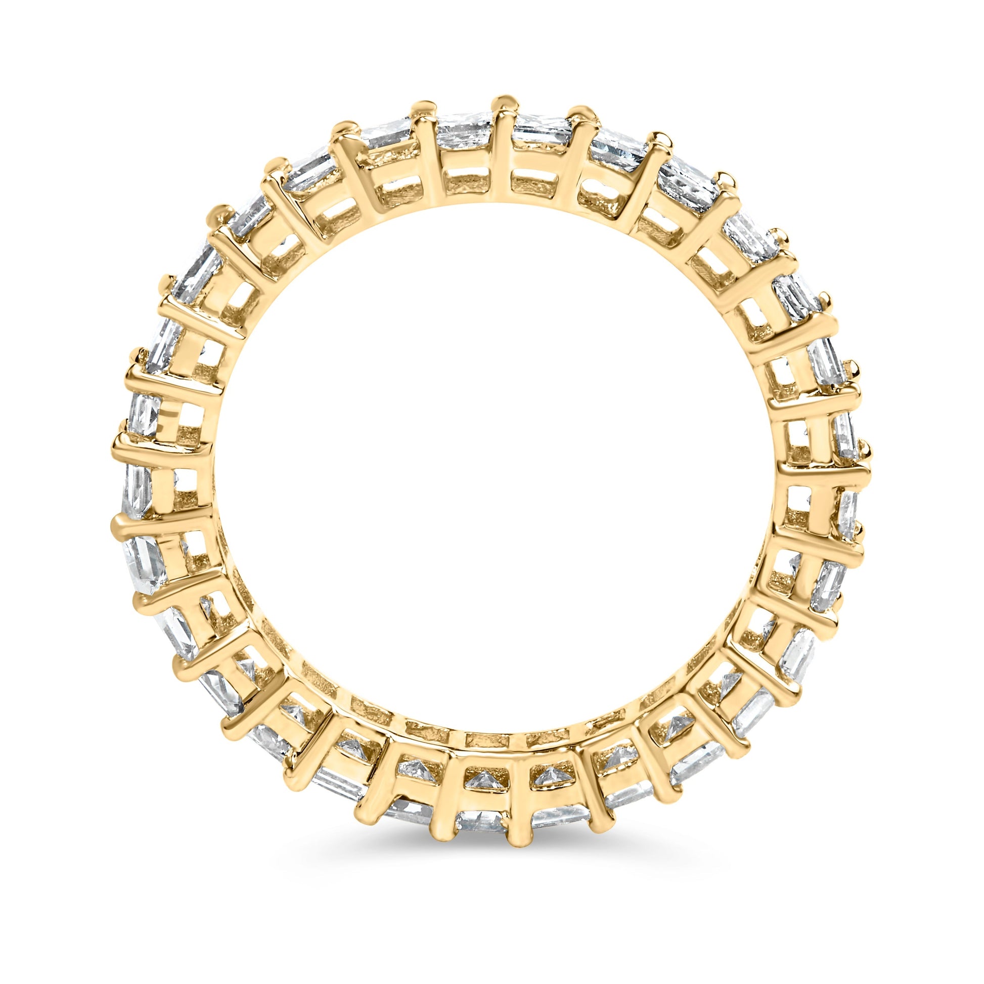 14K Yellow Gold 2.00 Cttw Shared Prong Set Princess Cut Diamond Eternity Band Ring (J-K Color, SI1-SI2 Clarity) - Ring Size 7 Bids.com