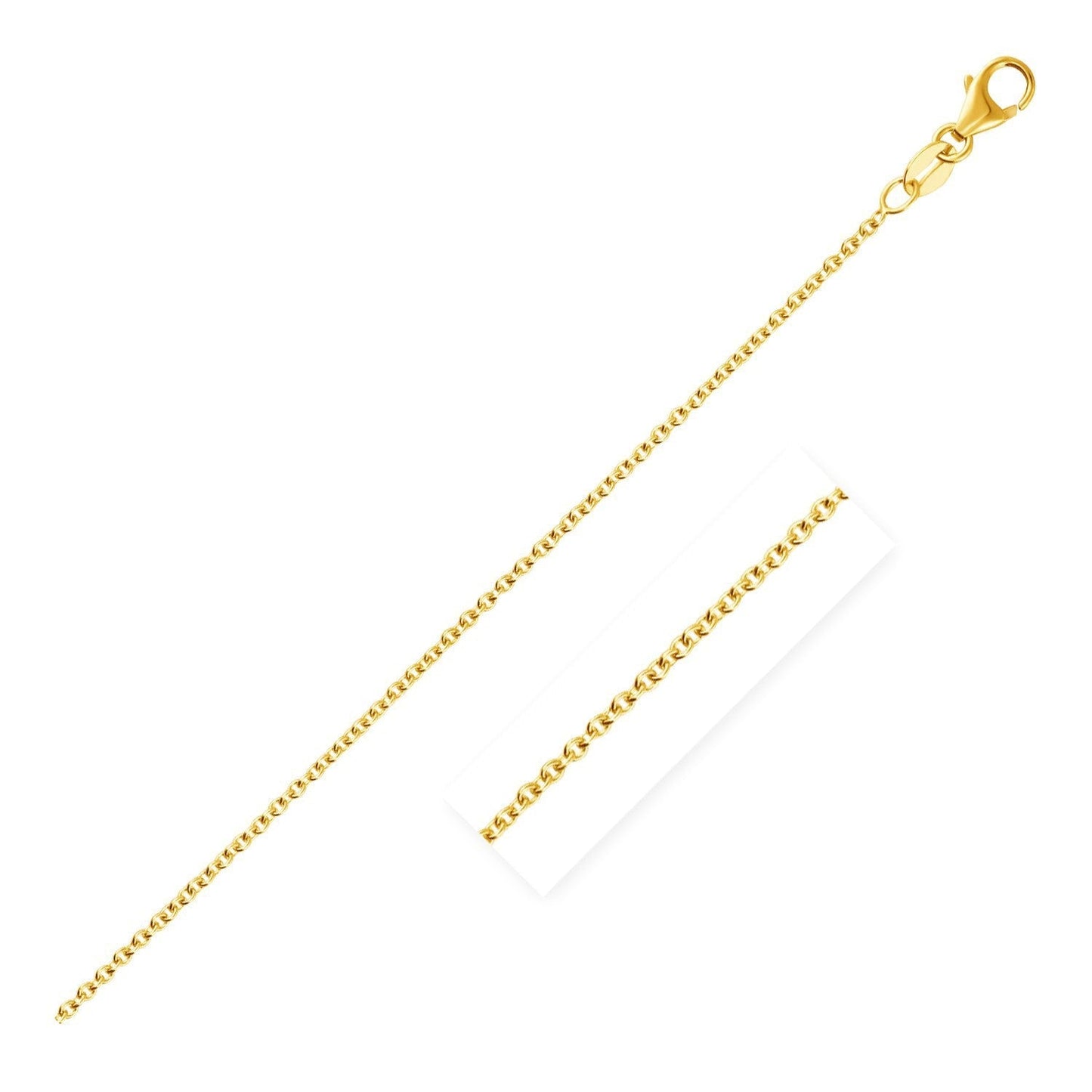 14k Yellow Gold Round Cable Link Chain 1.9mm Bids.com