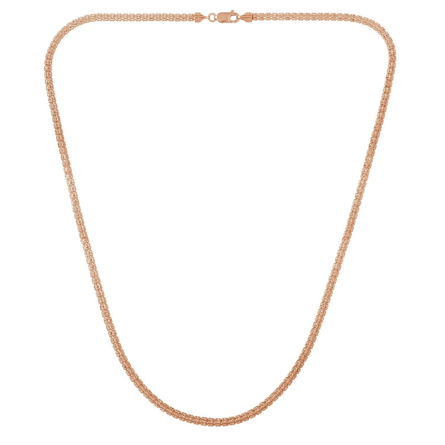 Ice Barrel Chain in 14k Rose Gold (3.10 mm) Bids.com