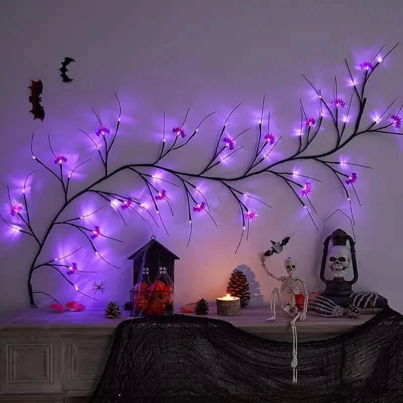 54LED Halloween Bat Decorative Branch String Lights, Wall-mounted Indoor Decorative String Lights DailySale