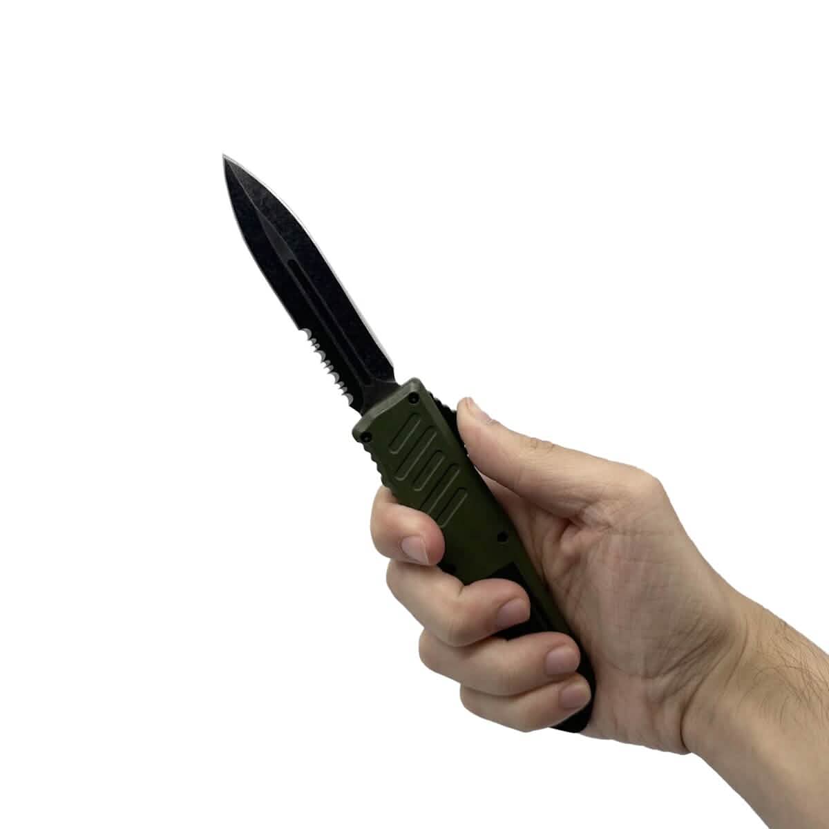 2-Pack: 5.5" Automatic OTF Knife w/ Half Serrated Dagger Blade DailySale