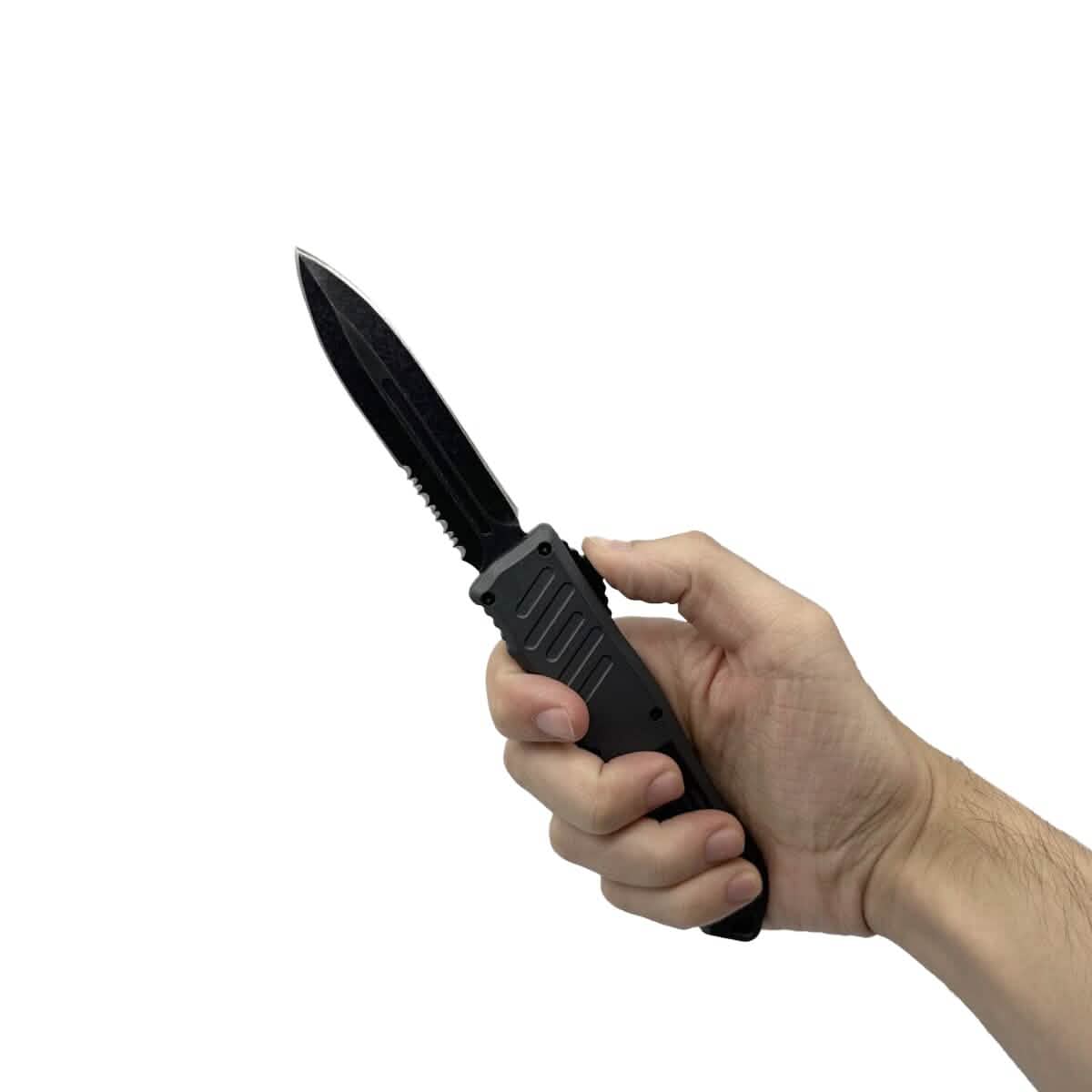 2-Pack: 5.5" Automatic OTF Knife w/ Half Serrated Dagger Blade DailySale