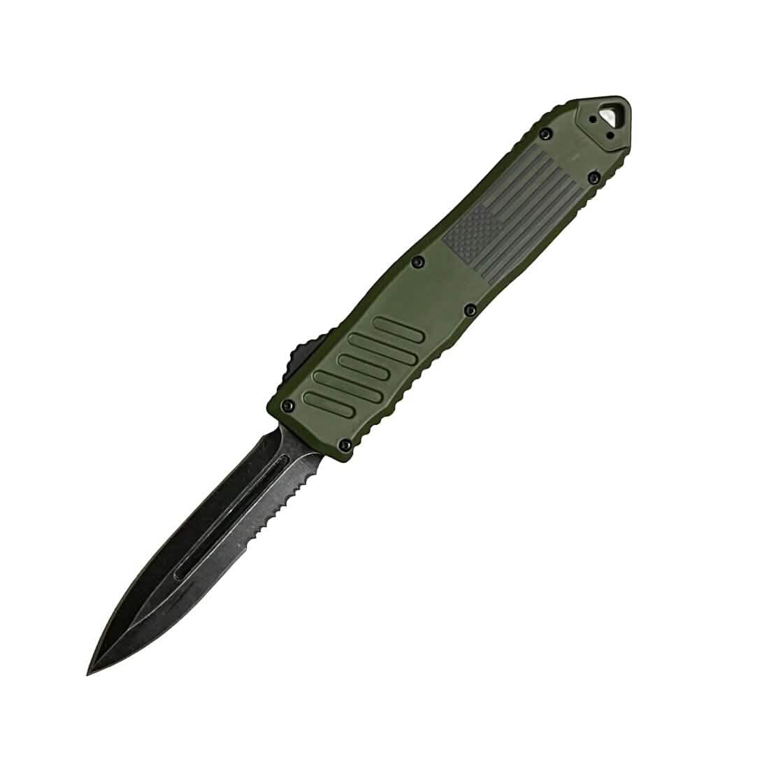 2-Pack: 5.5" Automatic OTF Knife w/ Half Serrated Dagger Blade DailySale