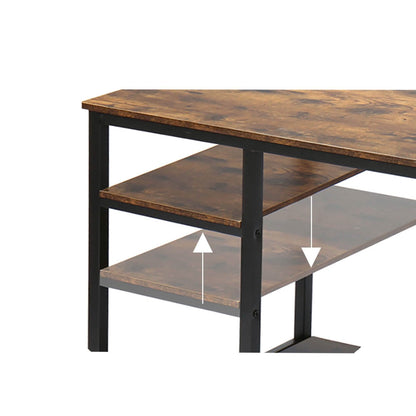 55" Rectangular Desk with Storage Shelves DailySale