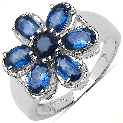 2.43 Carat Genuine Blue Sapphire .925 Sterling Silver Ring Bids.com