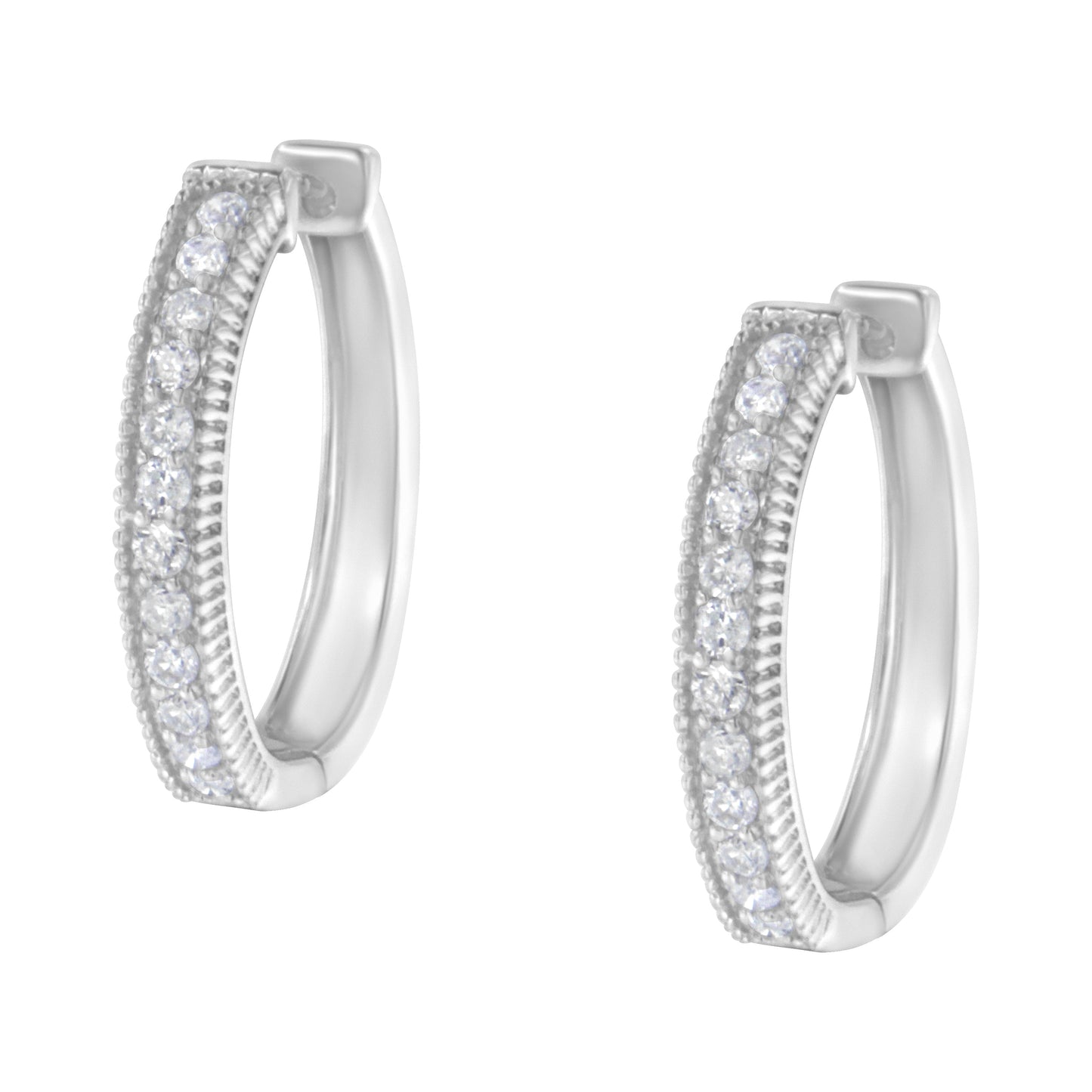 10KT White Gold Diamond Hoop Earring (1.00 cttw, H-I Color, I1-I2 Clarity) Bids.com