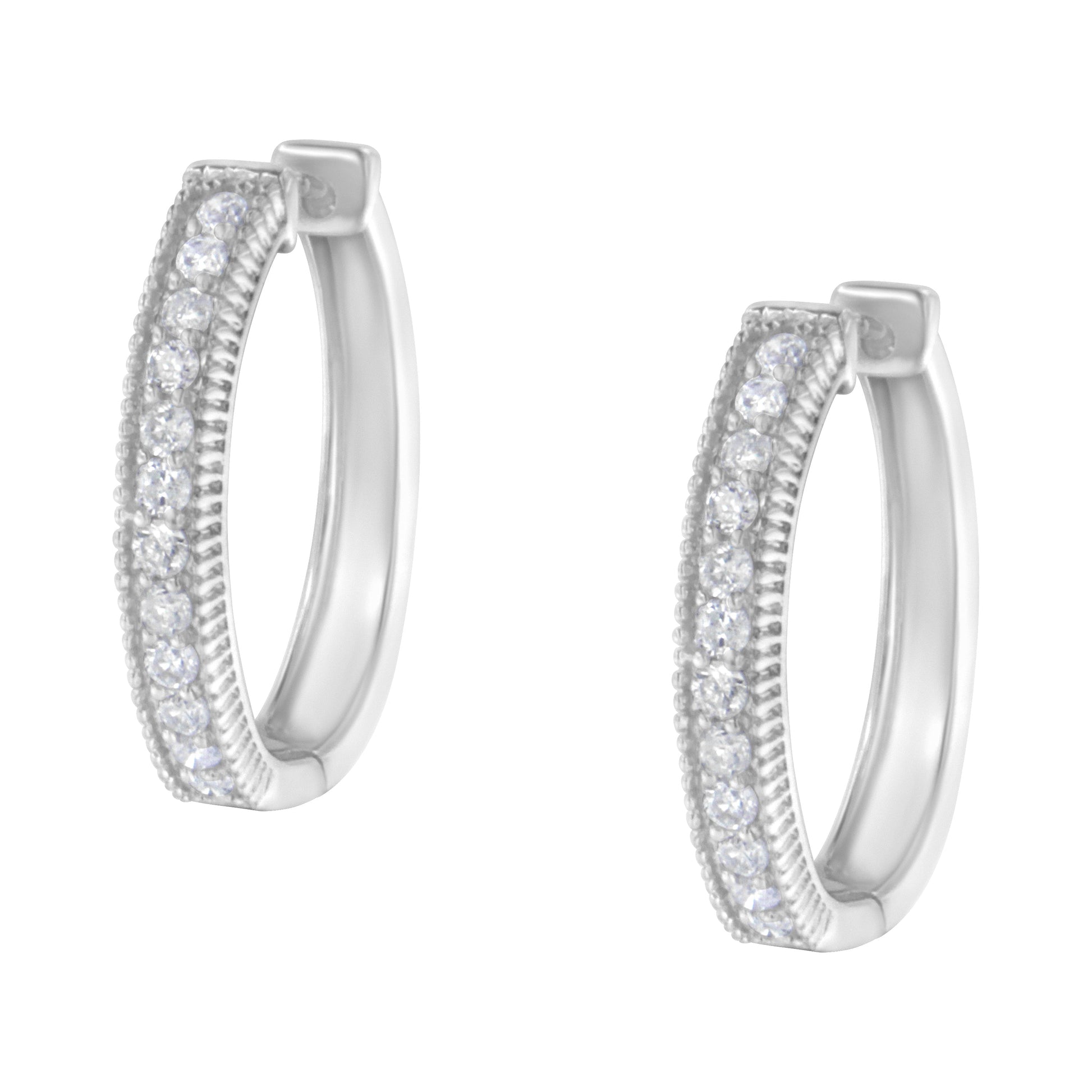 10KT White Gold Diamond Hoop Earring (1.00 cttw, H-I Color, I1-I2 Clarity) Bids.com