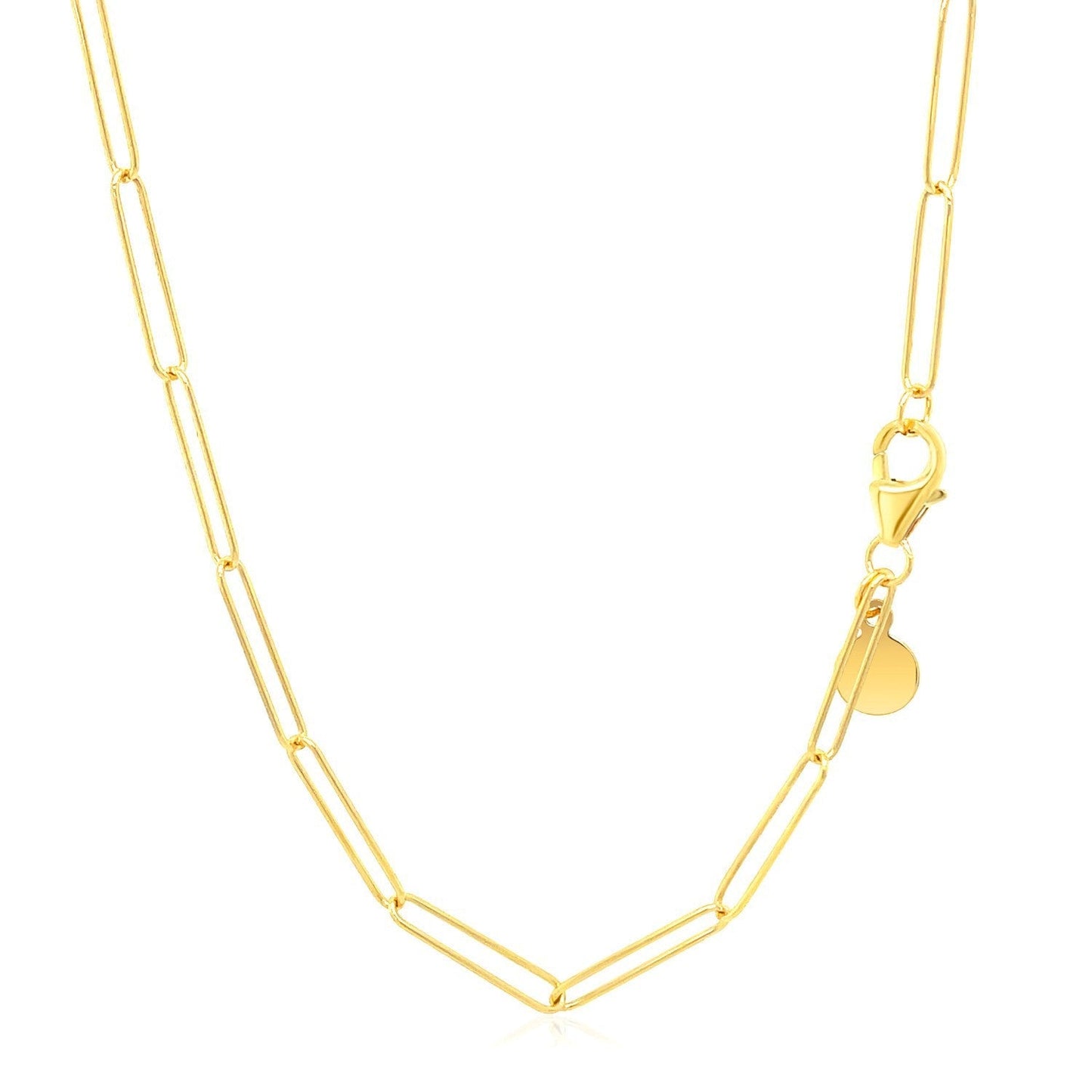 14k Yellow Gold Wire Paperclip Chain (2.7mm) Bids.com