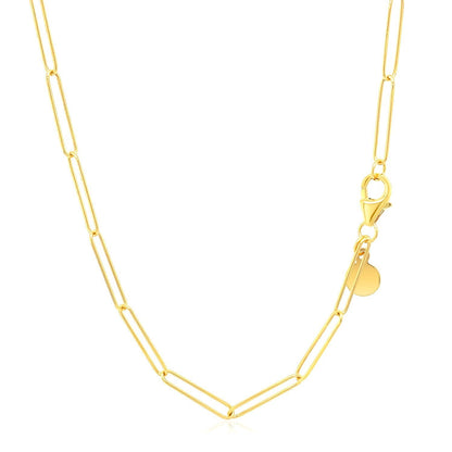 14k Yellow Gold Wire Paperclip Chain (2.7mm) Bids.com