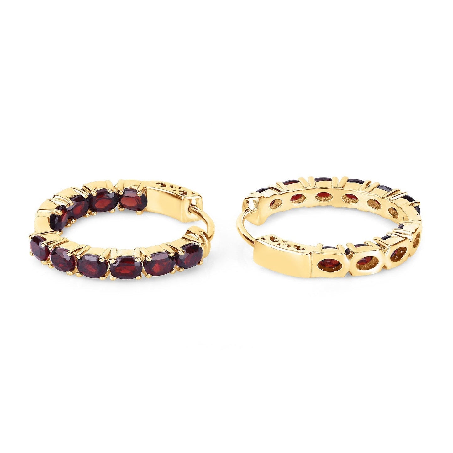 4.00 Carat Genuine Garnet .925 Sterling Silver Earrings Bids.com