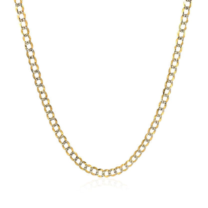 2.6 mm 14k Two Tone Gold Pave Curb Chain Bids.com