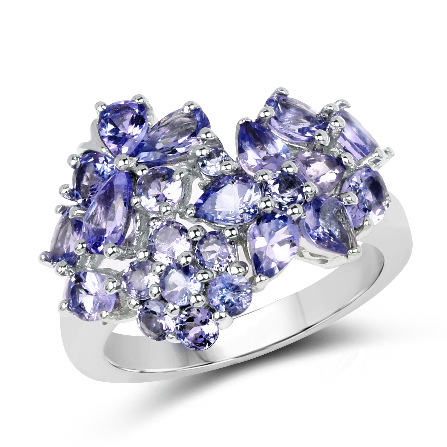 2.88 Carat Genuine Tanzanite .925 Sterling Silver Ring Bids.com