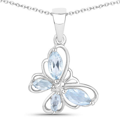 0.78 Carat Genuine Blue Topaz .925 Sterling Silver Pendant Bids.com