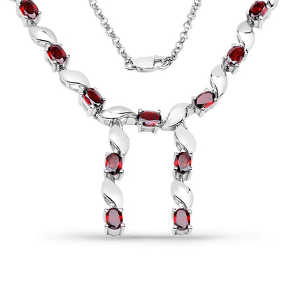 7.65 Carat Genuine Garnet .925 Sterling Silver Necklace Bids.com