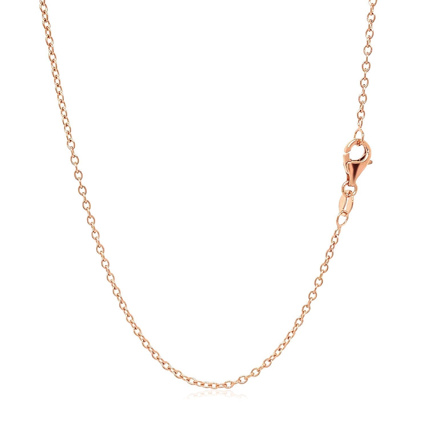 18k Rose Gold Round Oval Link Chain 1.5mm Bids.com