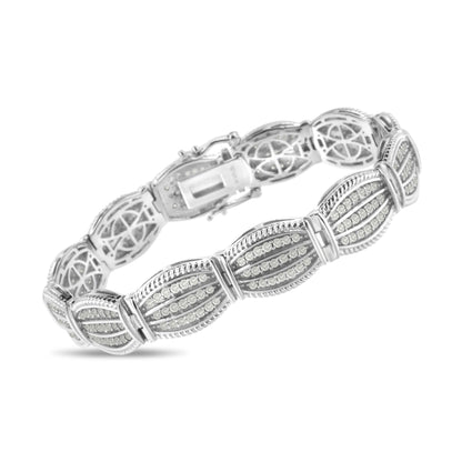 .925 Sterling Silver 3.0 Cttw Prong Set Diamond Art Deco Style Tennis Bracelet (I-J Color, I2-I3 Clarity) - 7.25" Bids.com