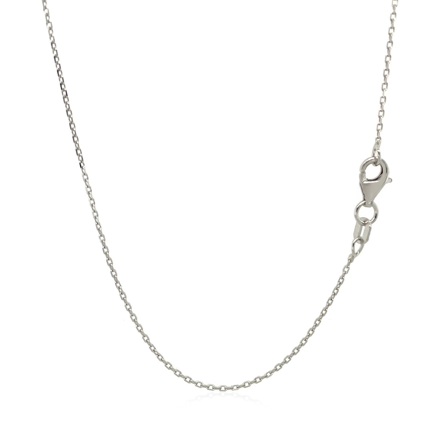 Sterling Silver Rhodium Plated Cable Chain 0.8mm Bids.com