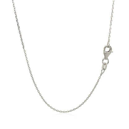 Sterling Silver Rhodium Plated Cable Chain 0.8mm Bids.com