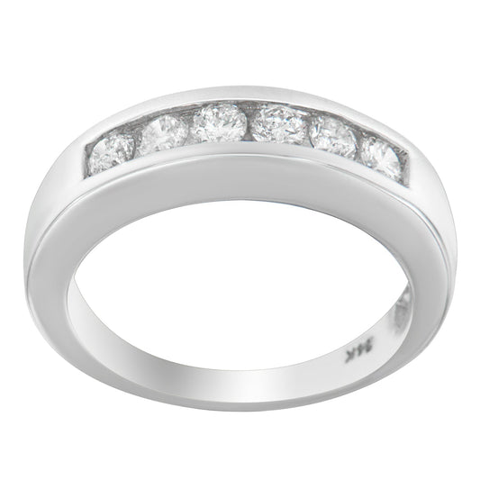 14K White Gold 3/4ct. TDW Diamond Channel Band Ring (H-I, I1-I2) Bids.com