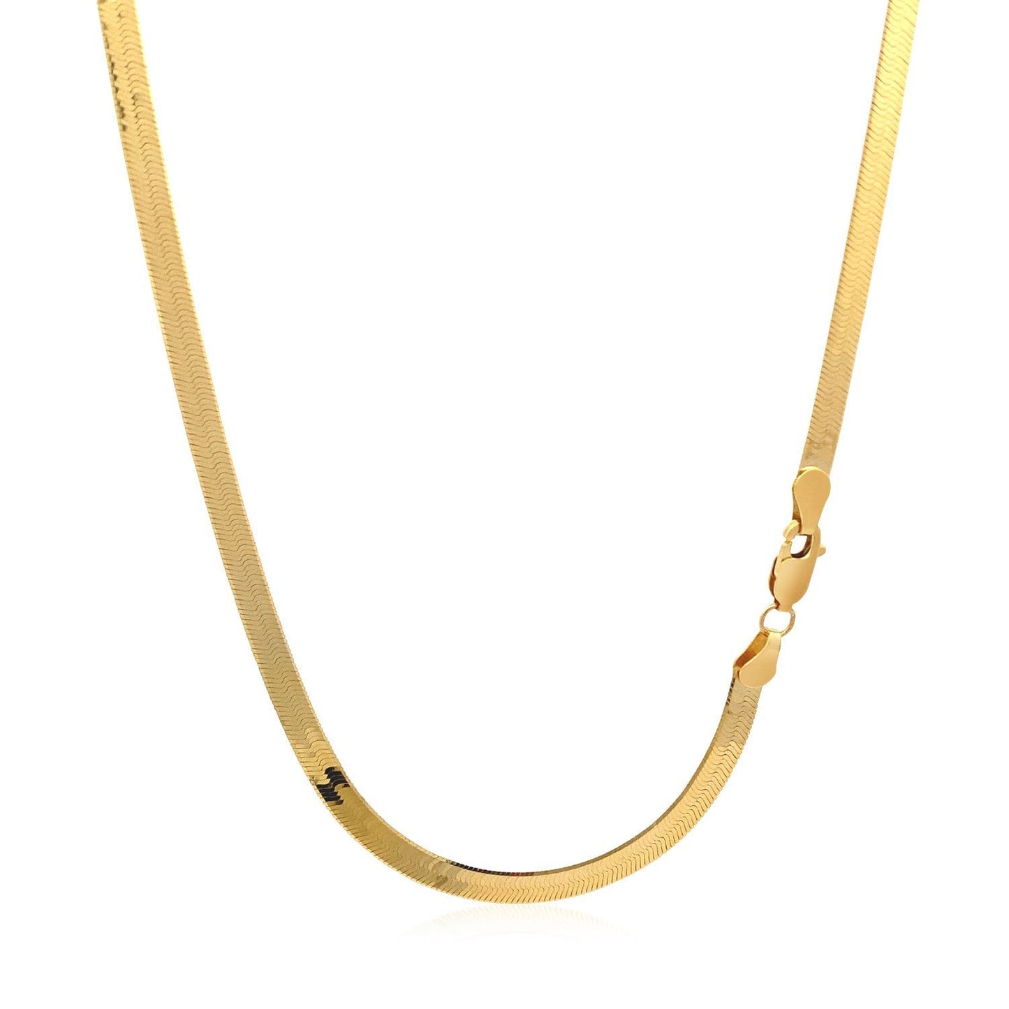4.0mm 14k Yellow Gold Super Flex Herringbone Chain Bids.com