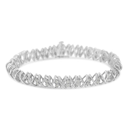 Sterling Silver rose-cut Diamond X-Link Bracelet (1 cttw, I-J Color, I2-I3 Clarity) Bids.com