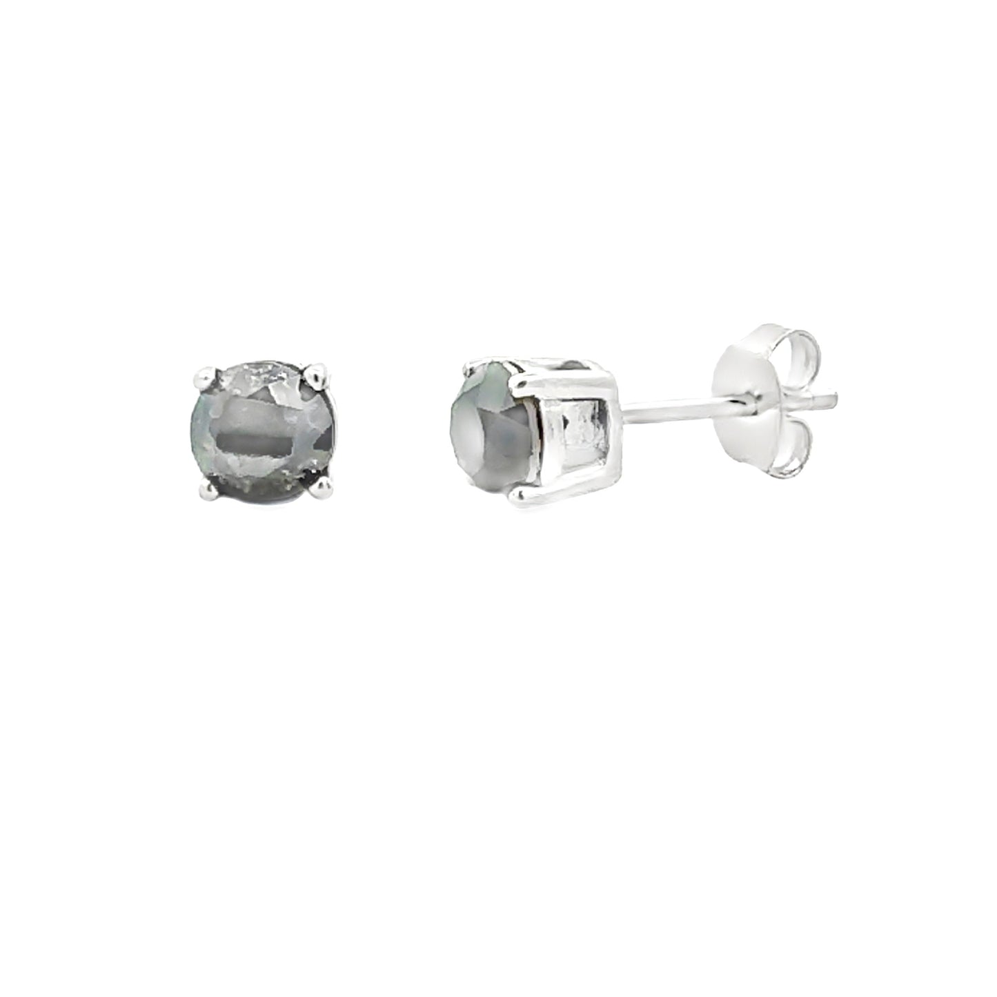 1.50ct Black Diamond Stud Earrings Sterling Silver Bids.com