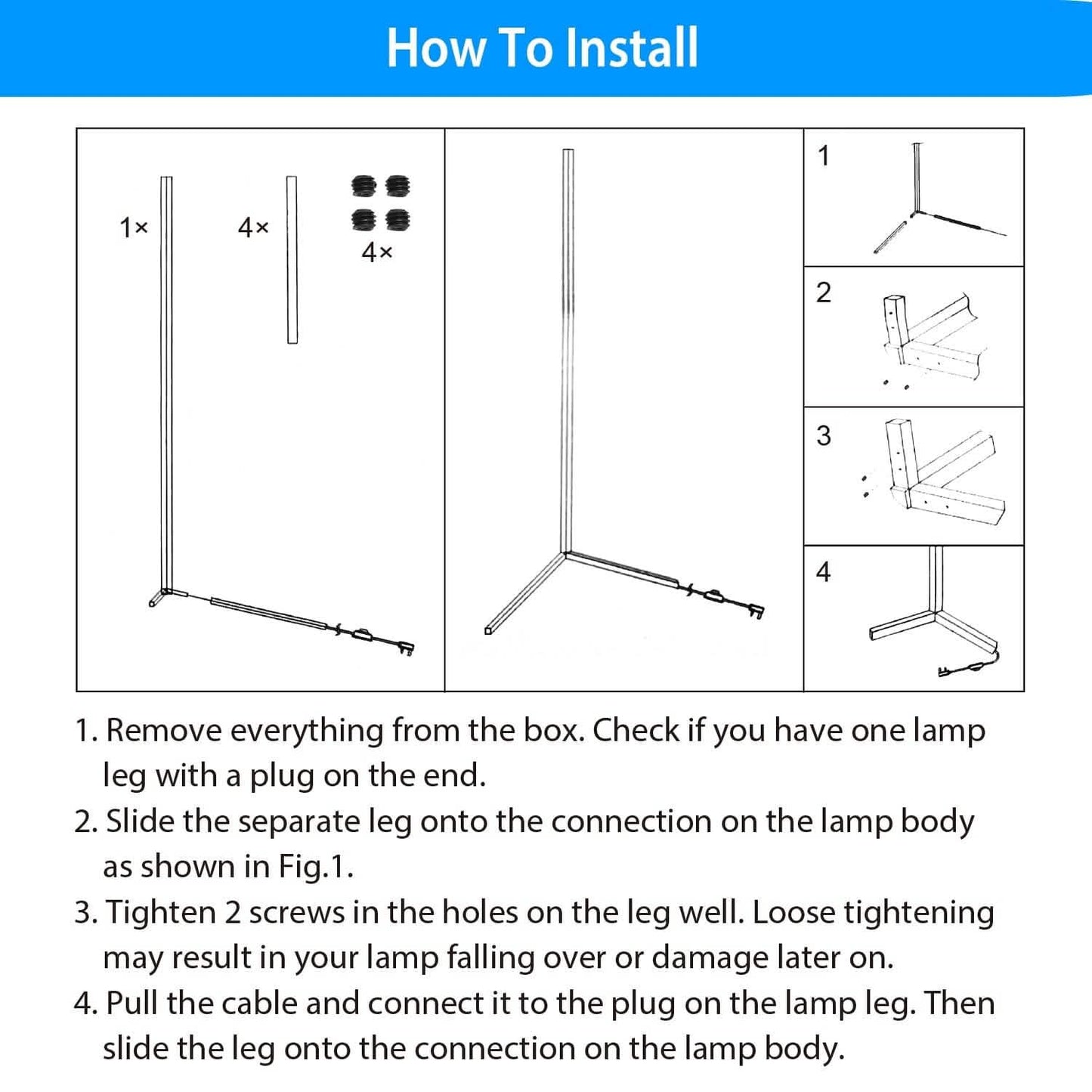 56" Floor LED Light Standing Lamp DailySale