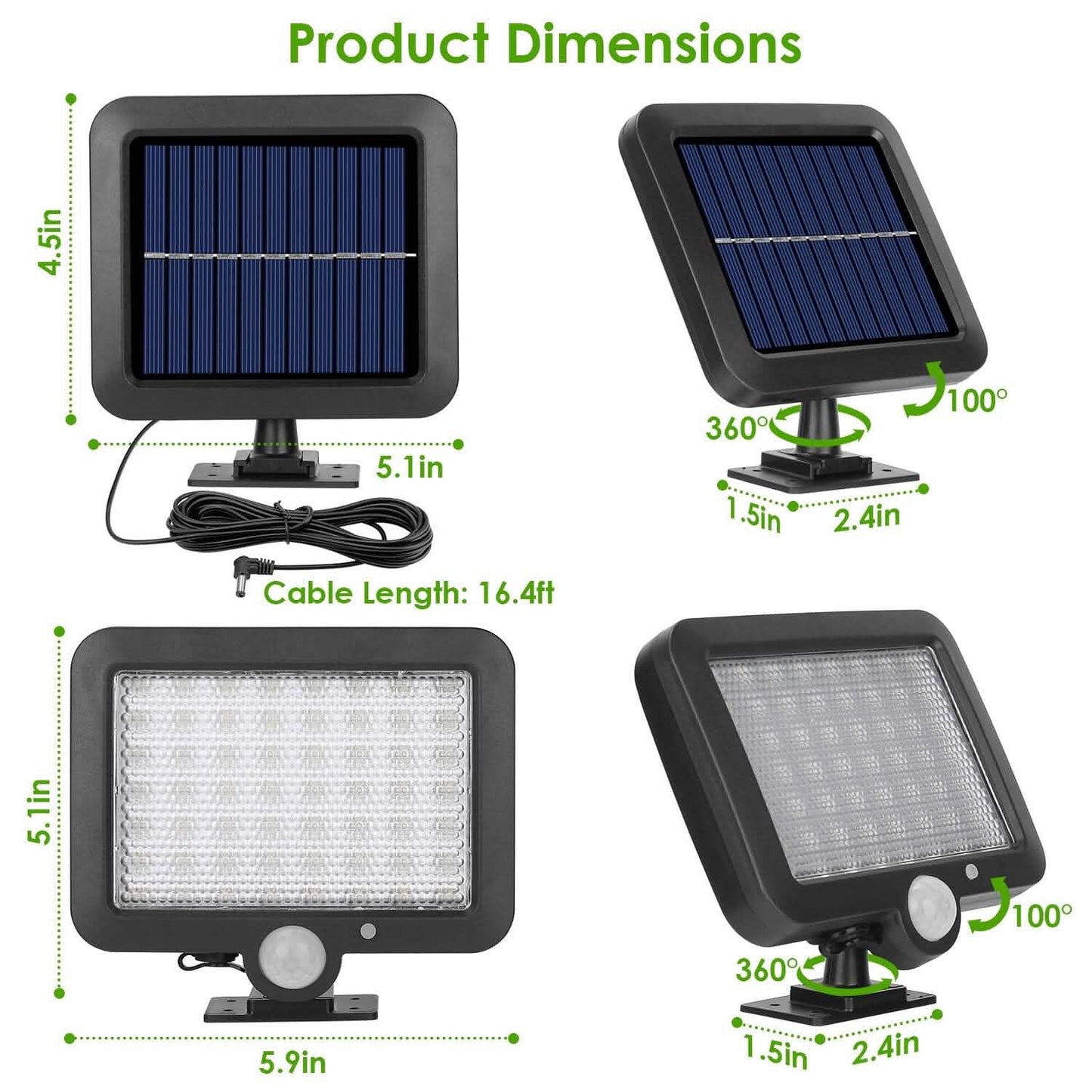 56 LEDs Outdoor Solar Security Flood Light DailySale