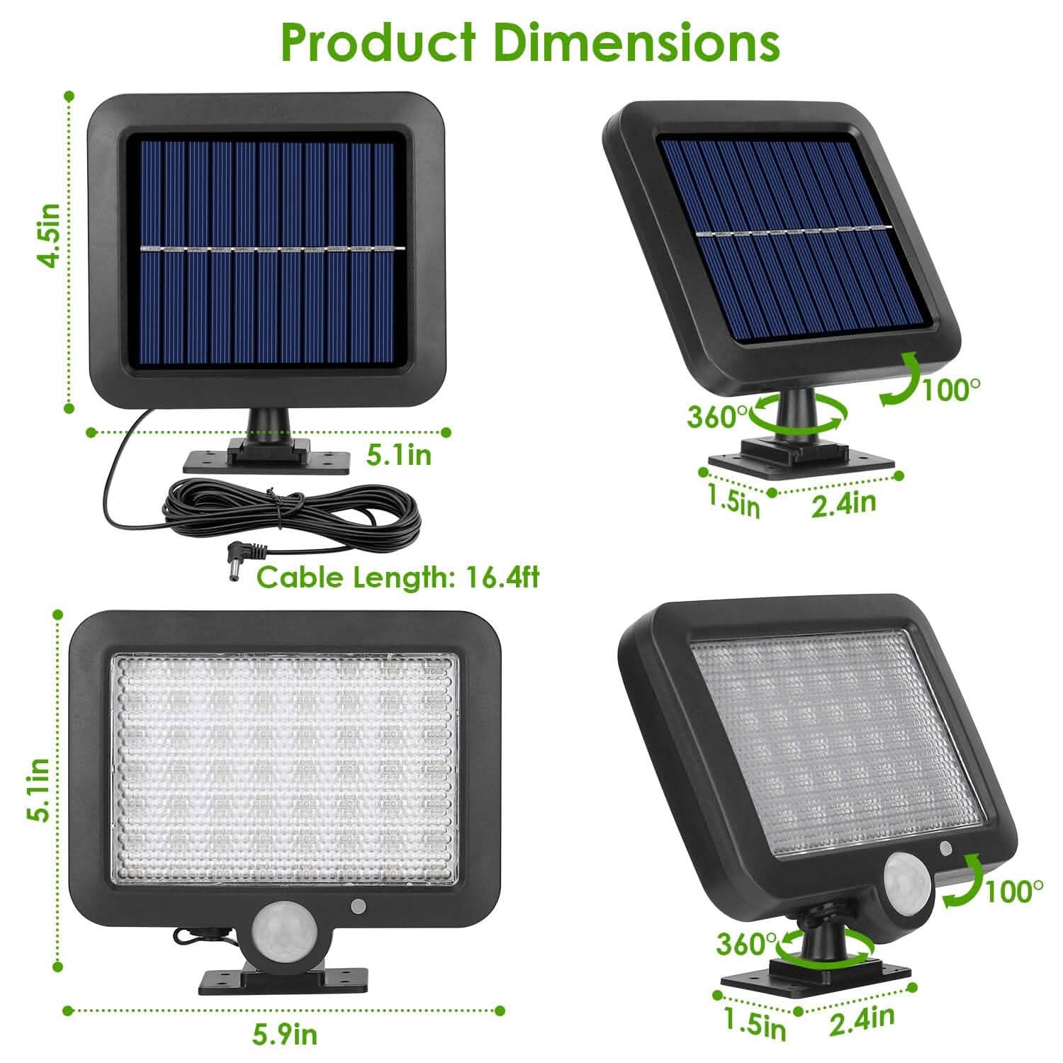 56 LEDs Outdoor Solar Security Flood Light DailySale