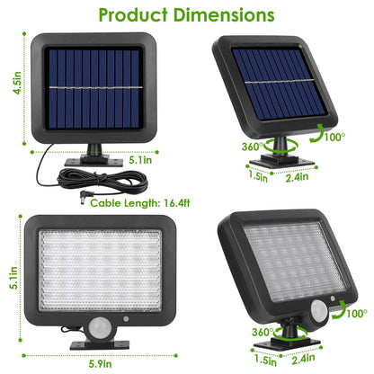 56 LEDs Outdoor Solar Security Flood Light DailySale