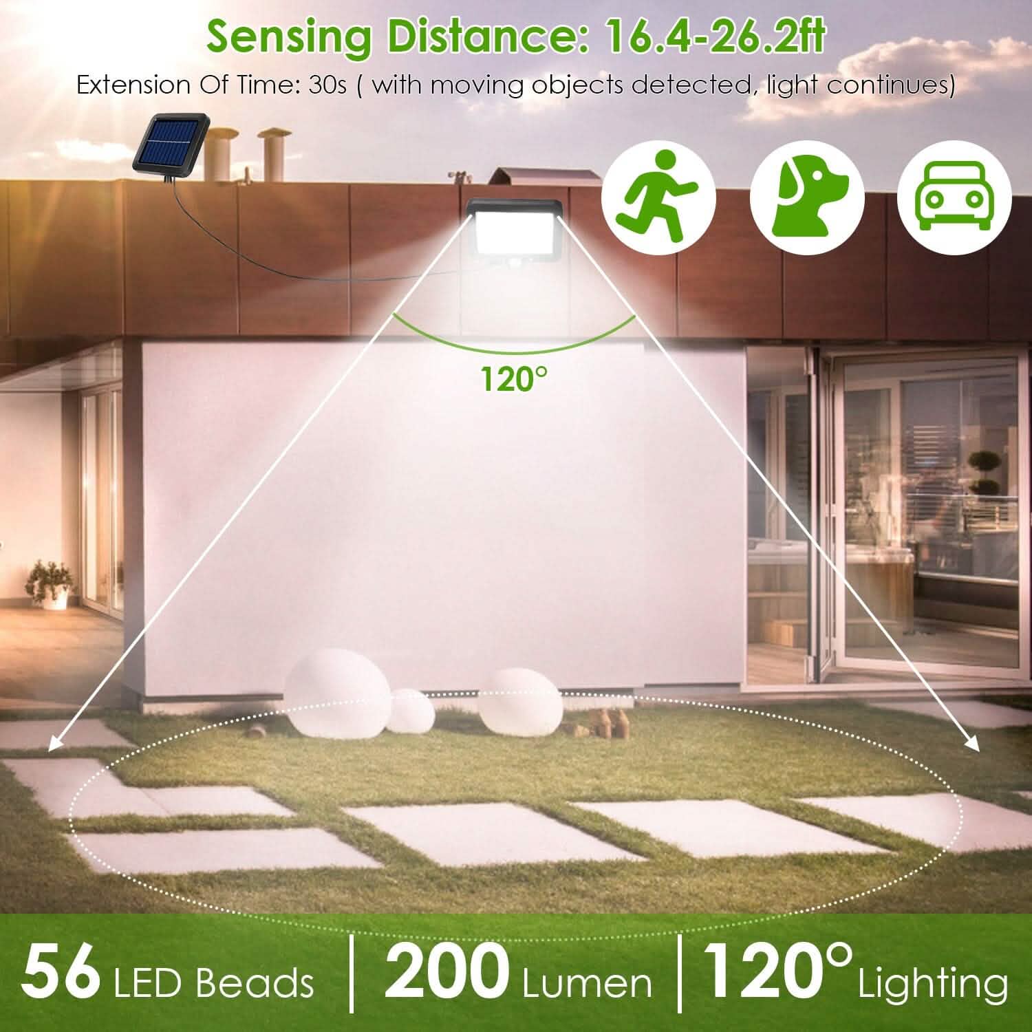 56 LEDs Outdoor Solar Security Flood Light DailySale