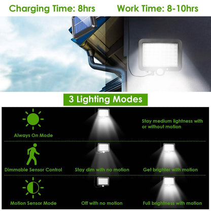 56 LEDs Outdoor Solar Security Flood Light DailySale