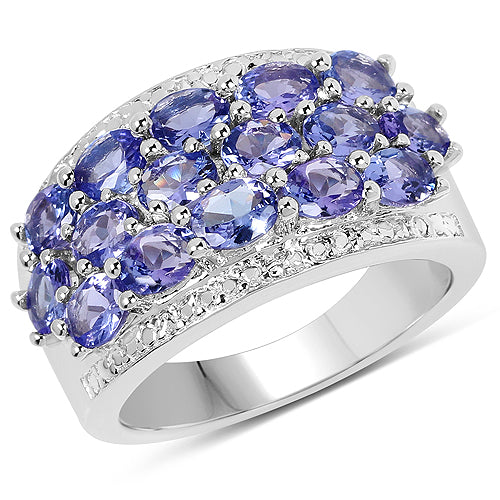 2.72 Carat Genuine Tanzanite .925 Sterling Silver Ring Bids.com