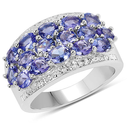 2.72 Carat Genuine Tanzanite .925 Sterling Silver Ring Bids.com