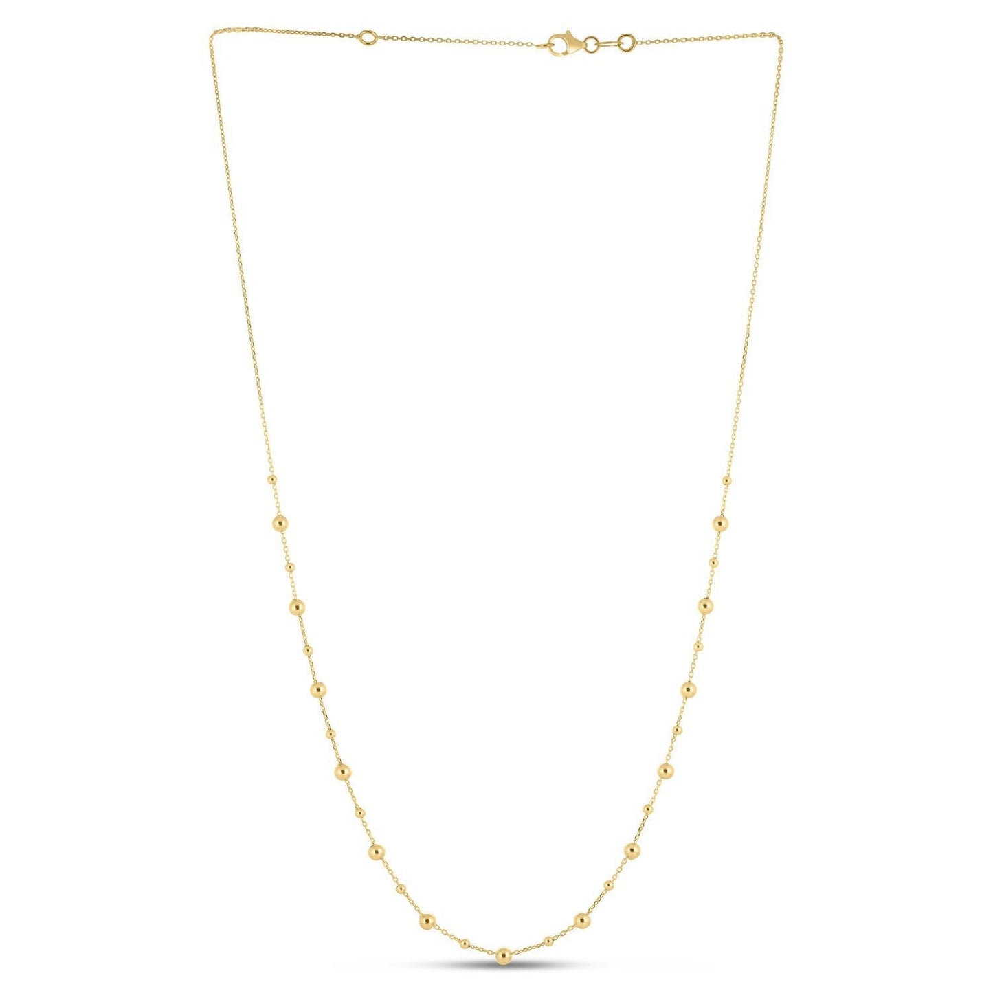 14k Yellow Gold Bead Necklace Bids.com