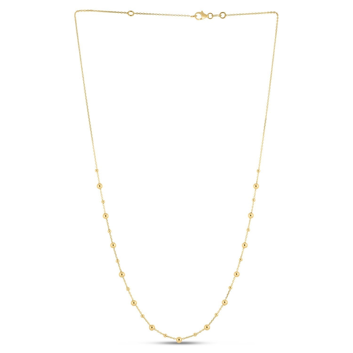 14k Yellow Gold Bead Necklace Bids.com